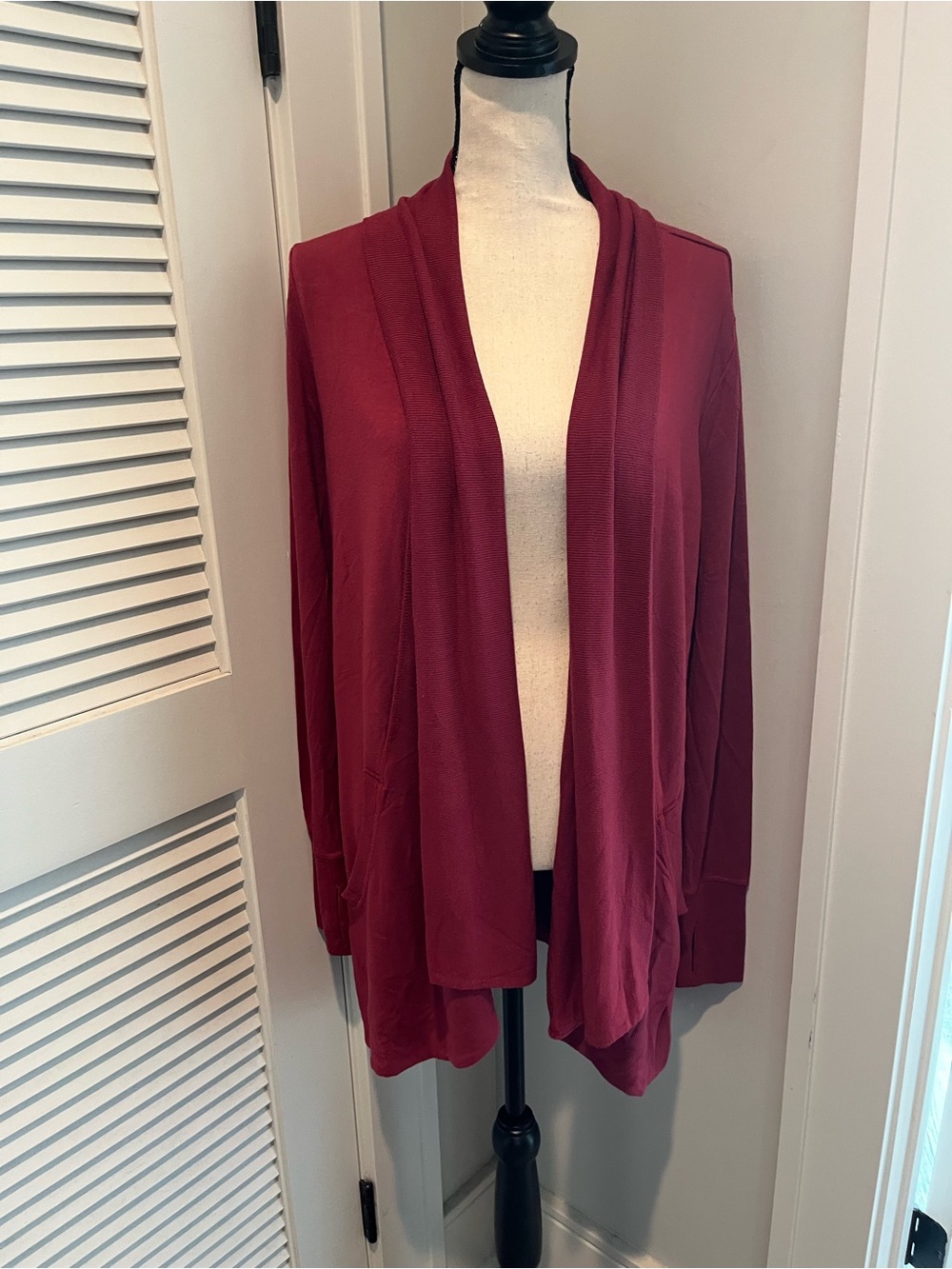 Athleta Open-Front Draped Cardigan - Wine